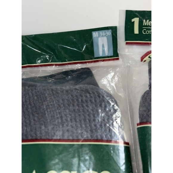 2 Vtg Munsingwear Ankle Length Thermal Underwear Pants Mens Medium 34-36 Grey - Picture 3 of 5